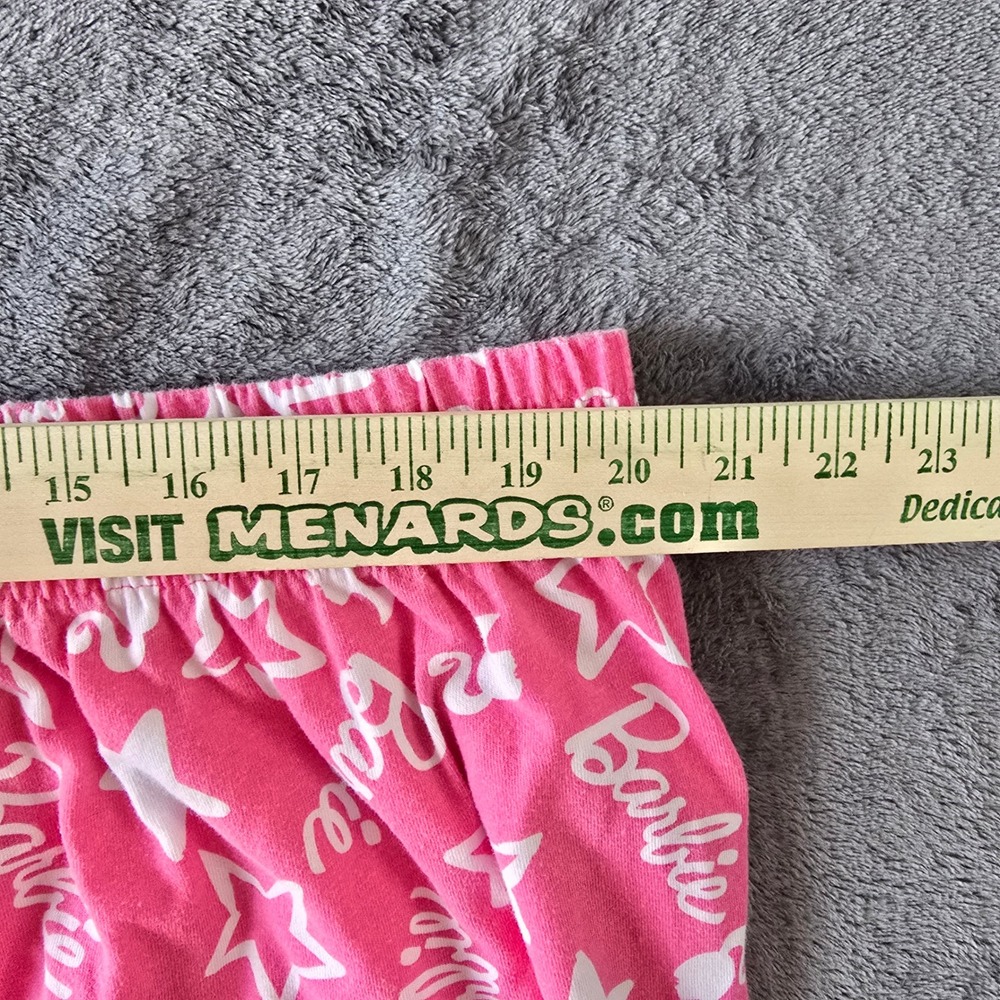 Hybrid Apparel Barbie Pink Sleep Shorts 2X Logo & Stars Print Pajama Lounge Pant - Picture 11 of 14